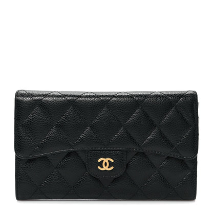 Chanel Caviar Quilted Large Flap Wallet Black 1 of 10