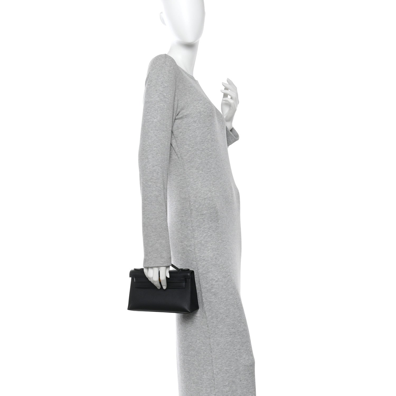 Hermes Swift Kelly Pochette Clutch Black 2 of 13