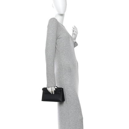 Hermes Swift Kelly Pochette Clutch Black 2 of 13
