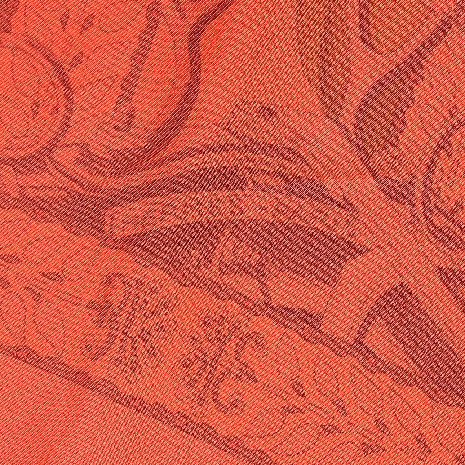 Hermes Silk Dip Dye La Danse Du Cheval Marwari Scarf 90 Grenadine Corail Rouge 3 of 5