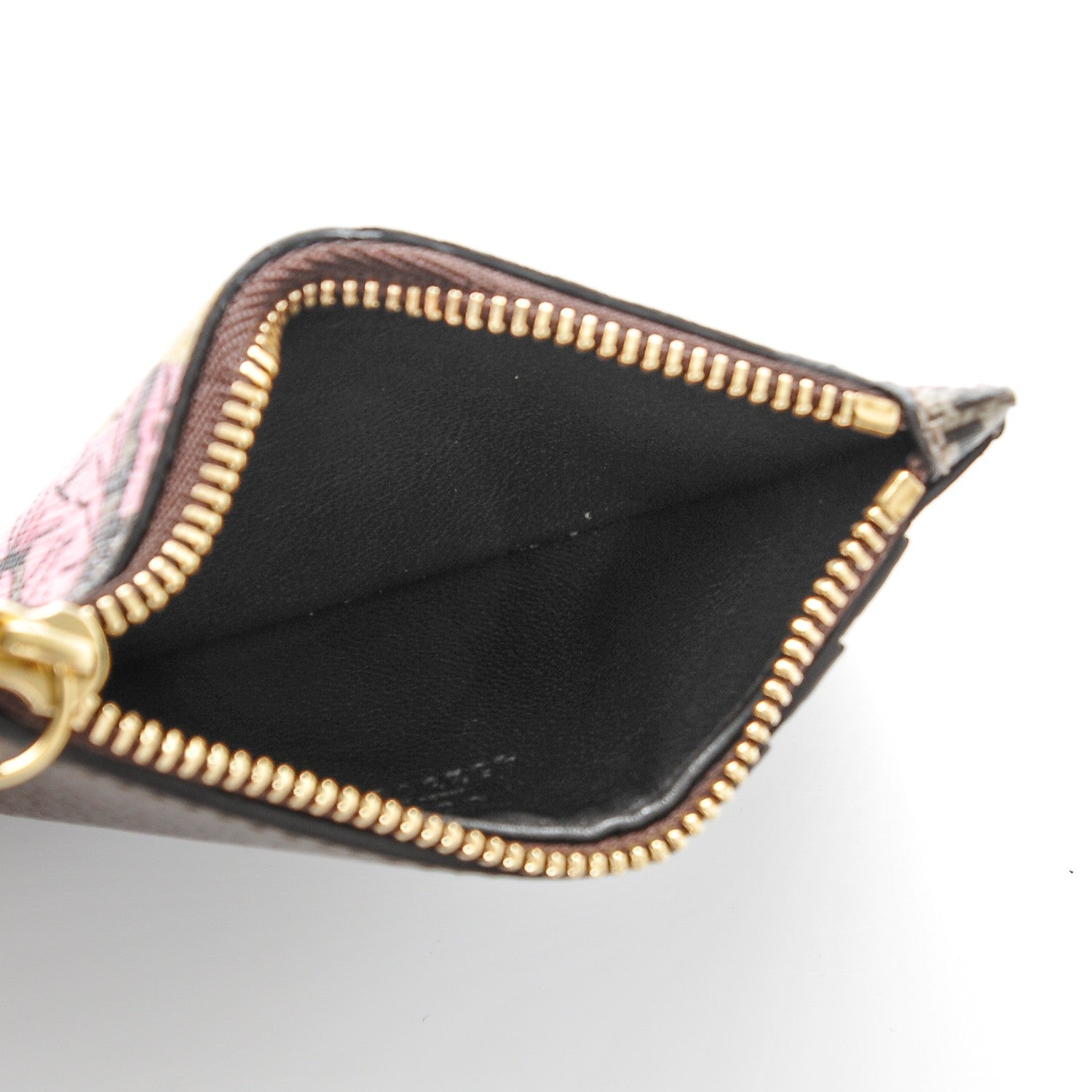 Gucci GG Supreme Monogram Bengal Coin Case Card Holder Beige Crop Pink New Acero 5 of 6