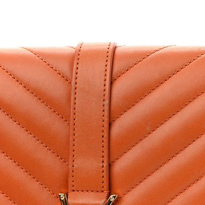 Saint Laurent Smooth Calfskin Matelasse Chevron Medium Monogram Satchel Mandarine 13 of 14