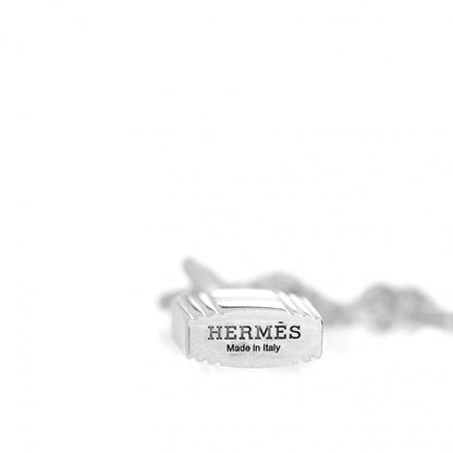 Hermes Sterling Silver Cadenas Kelly Lock Pendant Necklace 5 of 6