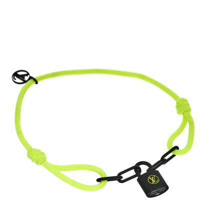 Louis Vuitton Polyester Titanium Lockit Cord Bracelet Neon Yellow 1 of 3