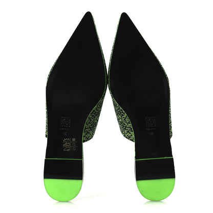 Loewe Jacquard Anagram Calfskin Pointy Mule Sandals 40 Apple Green 7 of 11
