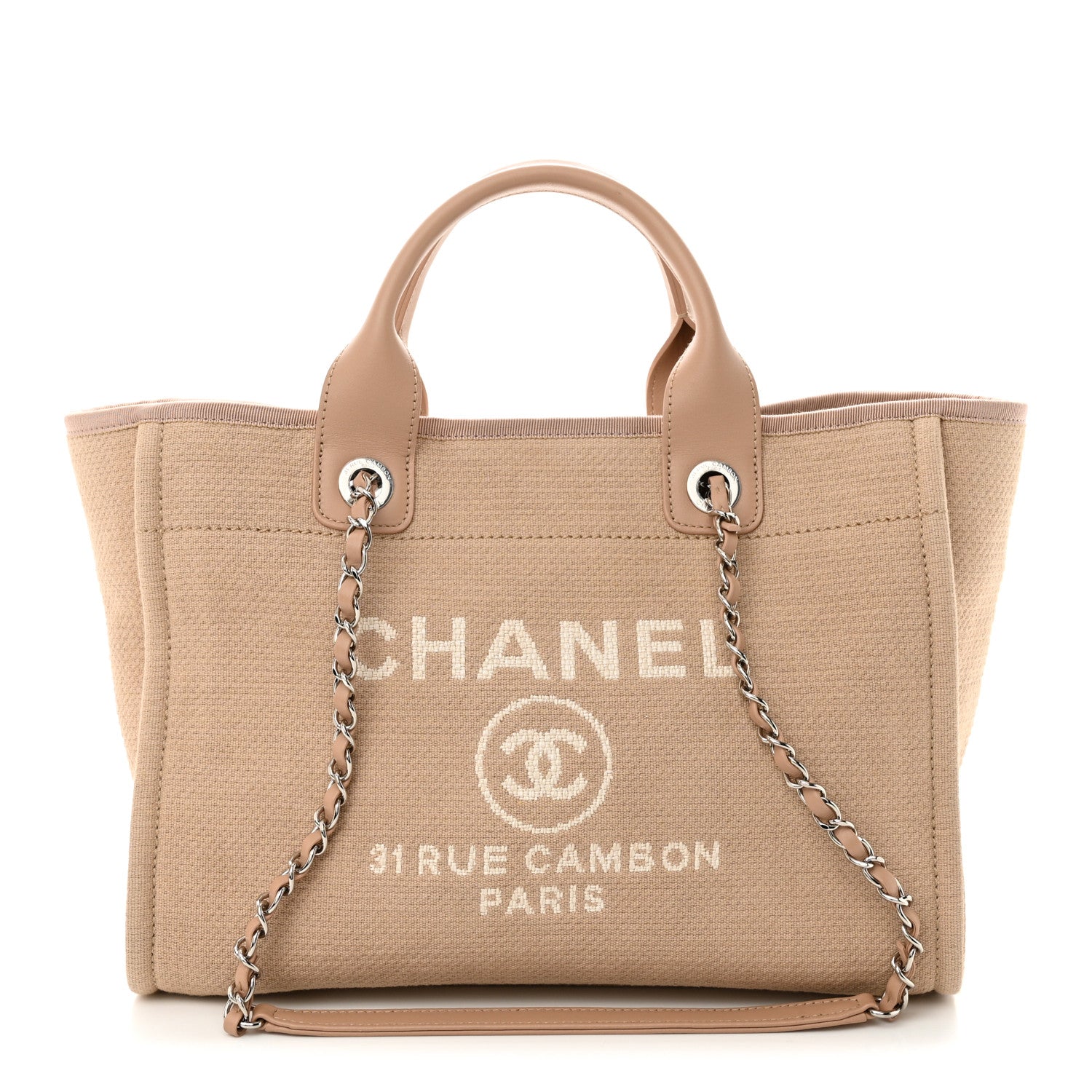 Chanel Mixed Fibers Small Deauville Tote Beige 1 of 13