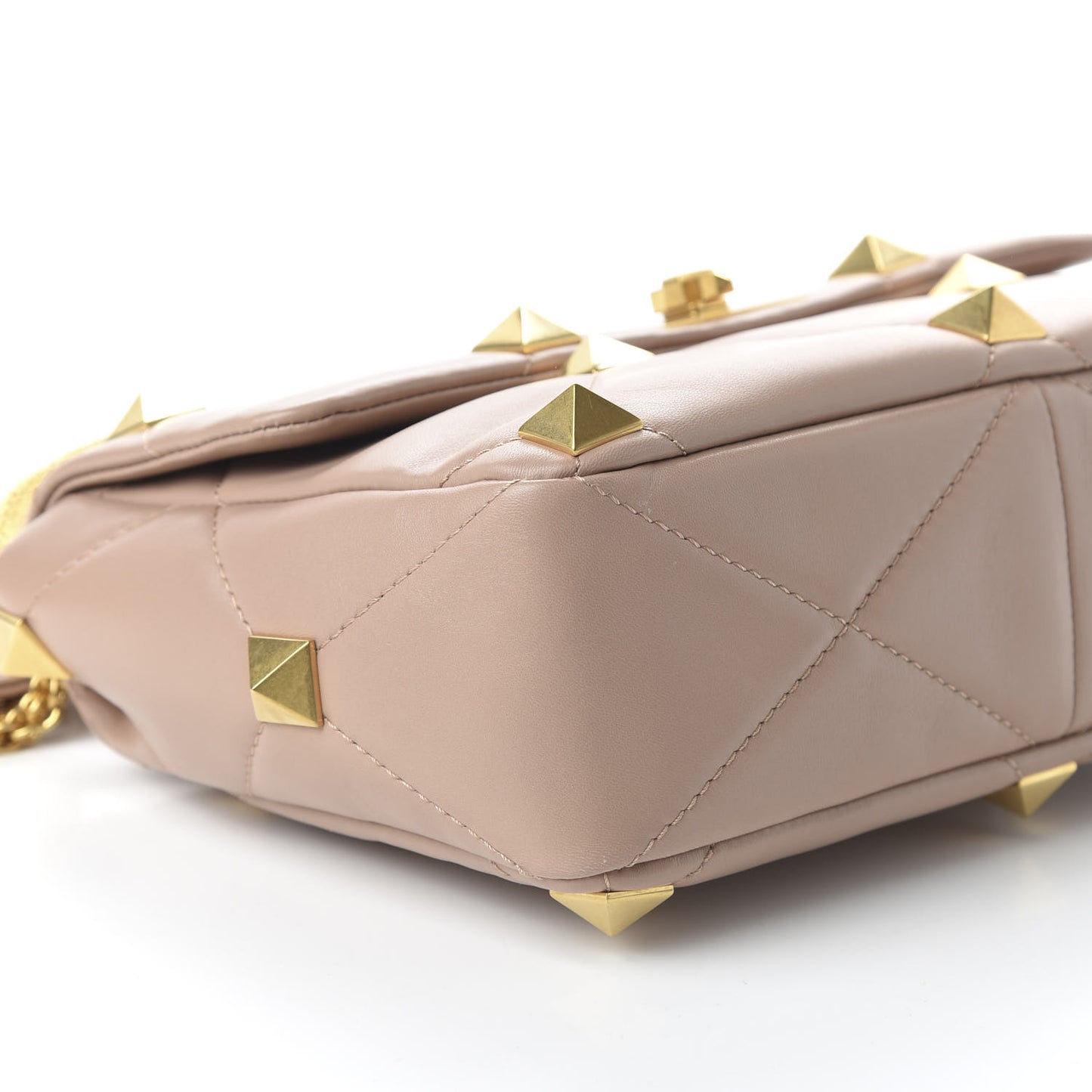 Nappa Large Roman Stud Shoulder Bag Rose Cannelle