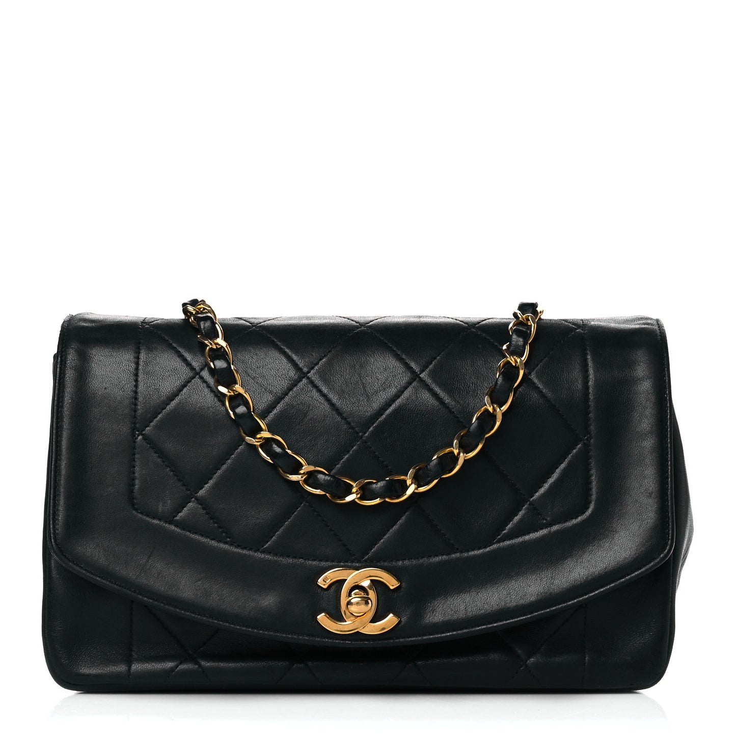 Lambskin Quilted Small Single Flap Black