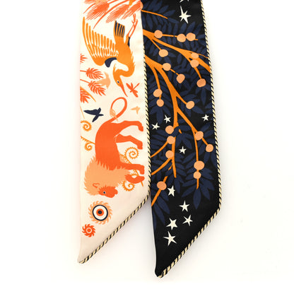 Hermes Silk Le Charme D Orphee Twilly Black Orange Creme 2 of 4