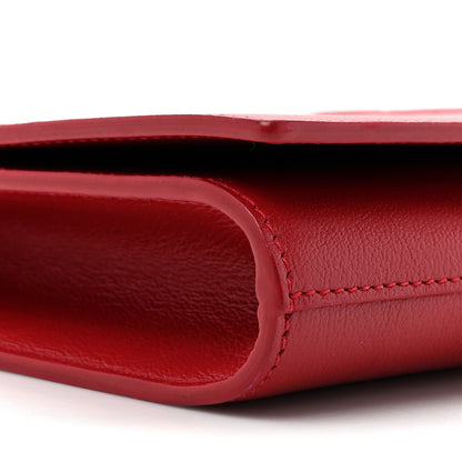 Saint Laurent SAINT LAURENT Calfskin Monogram Large Belle De Jour Clutch Red 8 of 12