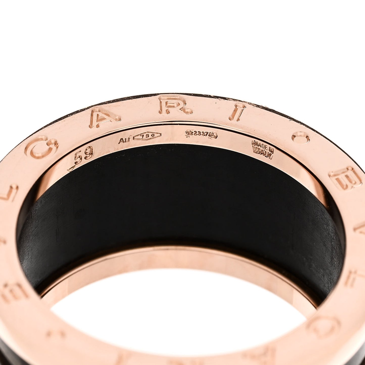 18K Rose Gold Black Ceramic B.Zero1 Four-Band Ring