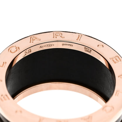 Bulgari 18K Rose Gold Black Ceramic B.Zero1 Four-Band Ring 4 of 7
