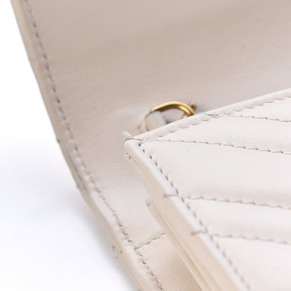 Gucci Calfskin Matelasse GG Marmont Chain Wallet Mystic White 8 of 18
