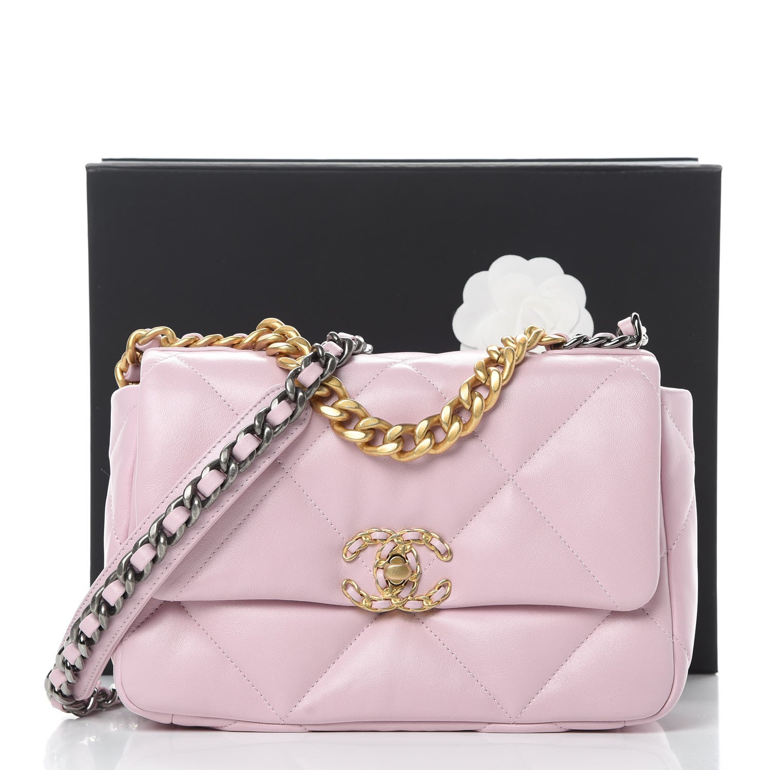 Chanel Lambskin Quilted Medium 19 Flap Light Pink 11 of 11