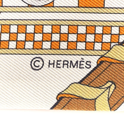 Hermes Silk Brides et Gris Twilly Caramel White Bronze 4 of 4