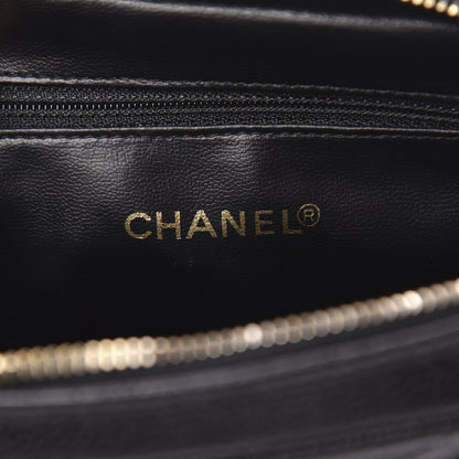 Chanel Caviar Chevron Quilted Camera Case Black 5 of 10