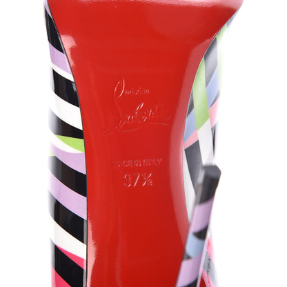 Christian Louboutin Patent Cinestripes Pigalle Follies 100 Pumps 37.5 Multi 6 of 7