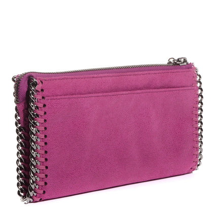 Stella McCartney Faux Leather Shaggy Deer Falabella Zip Wallet Pink 4 of 9