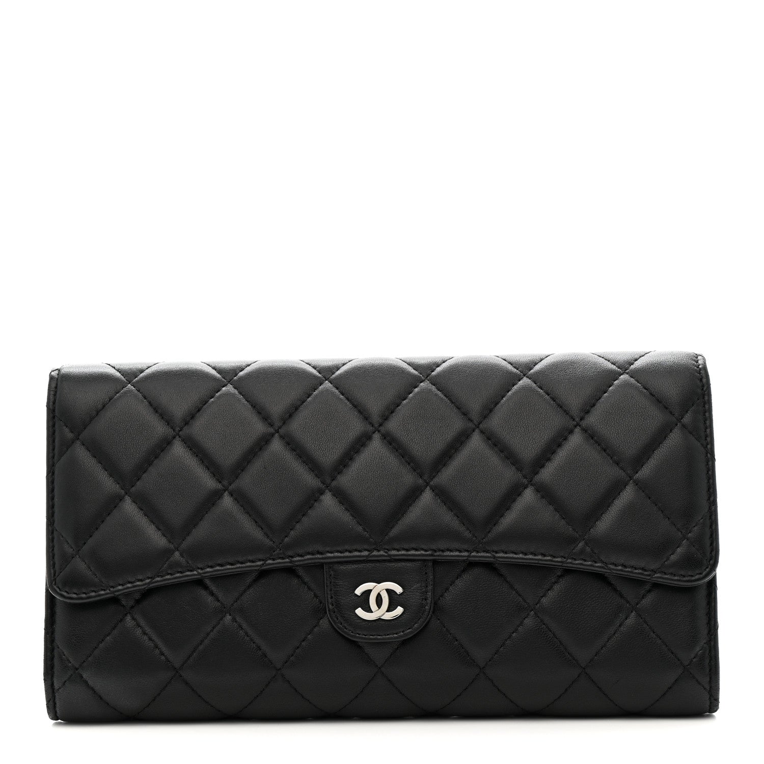 Chanel Lambskin Quilted Travel Wallet Black 1 of 12