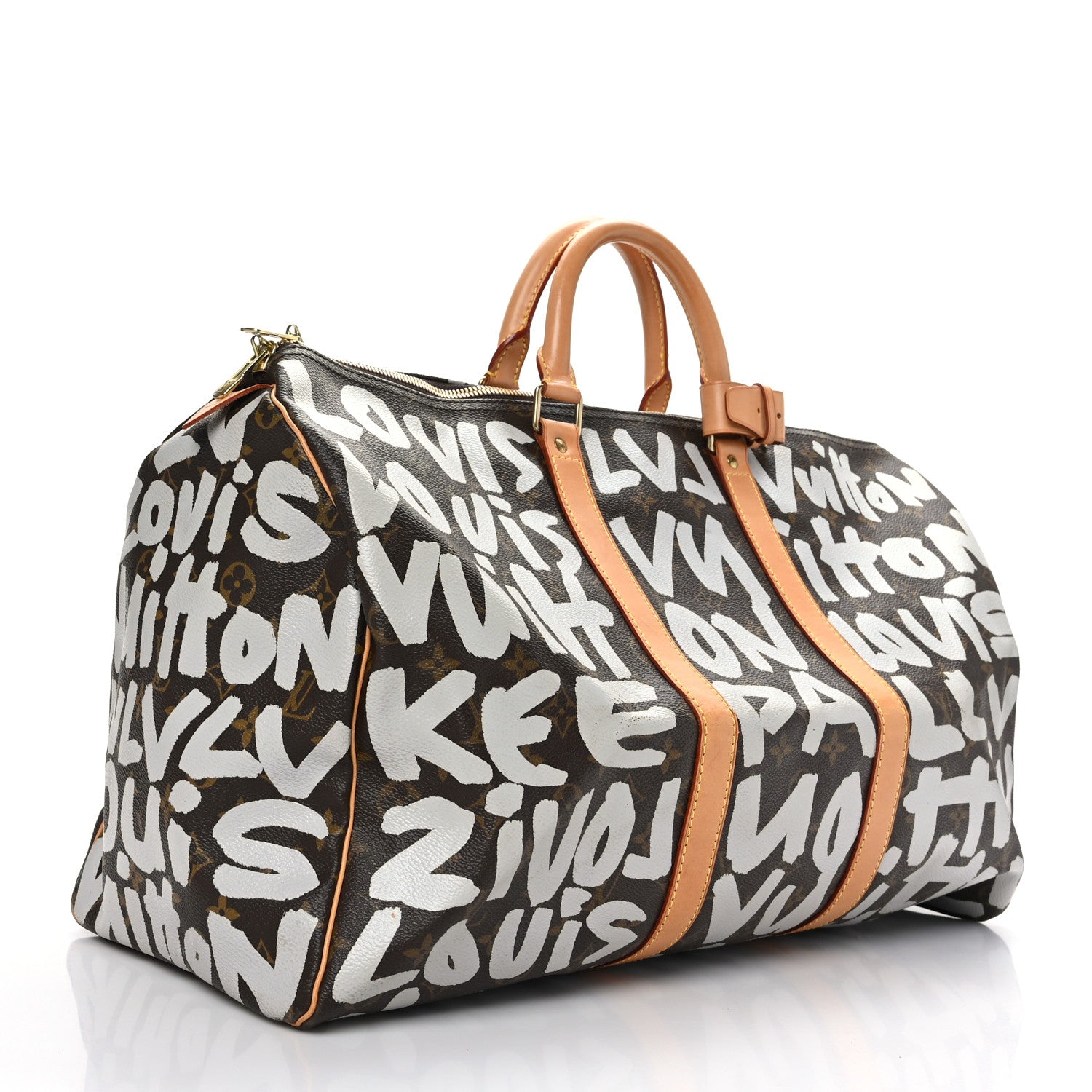 Louis Vuitton Monogram Graffiti Keepall 50 Silver 2 of 13