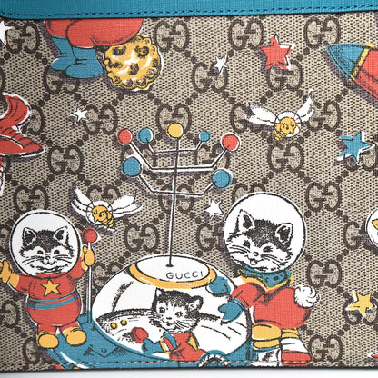 Gucci GG Supreme Monogram Space Cats Childrens Backpack Blue 10 of 13