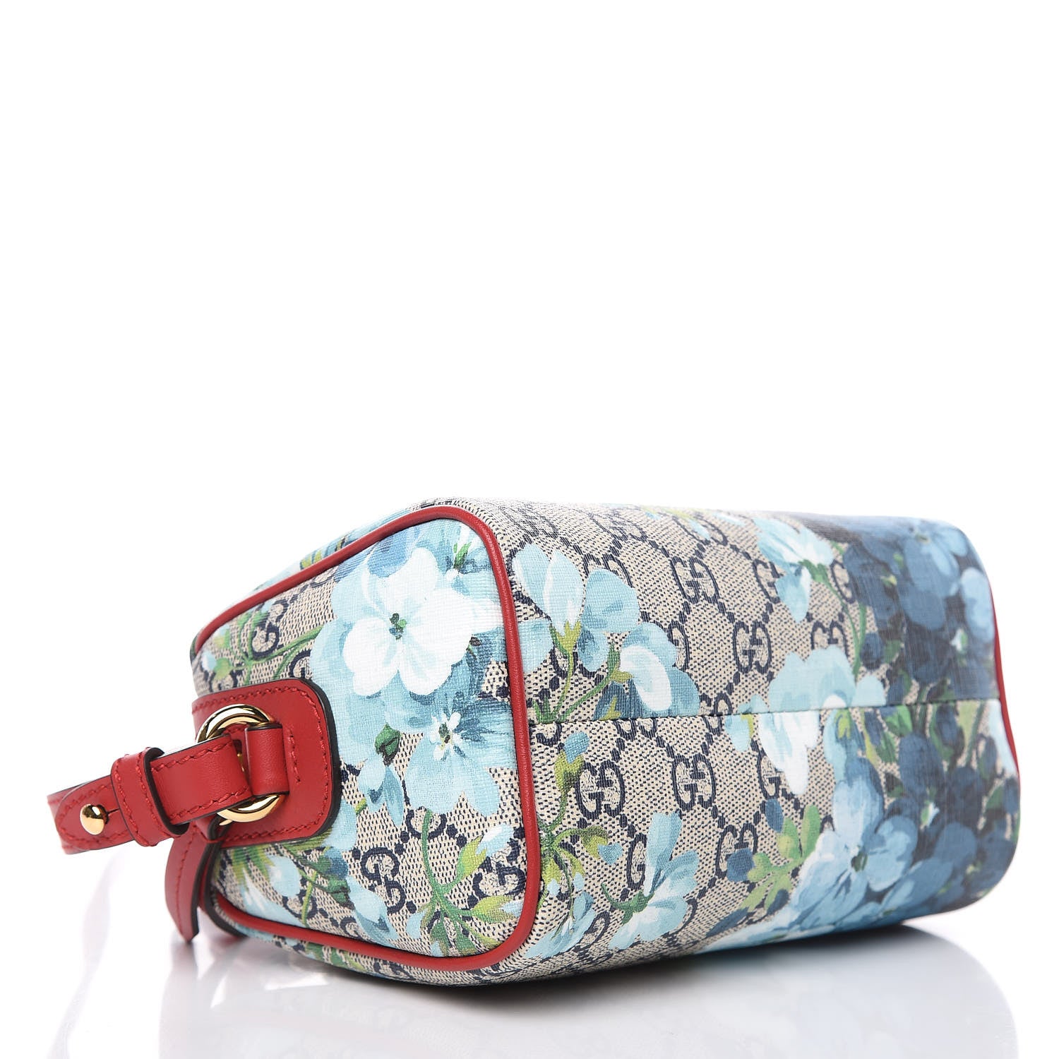 Gucci GG Supreme Monogram Blooms Mini Boston Navy Blue Hibiscus 4 of 10