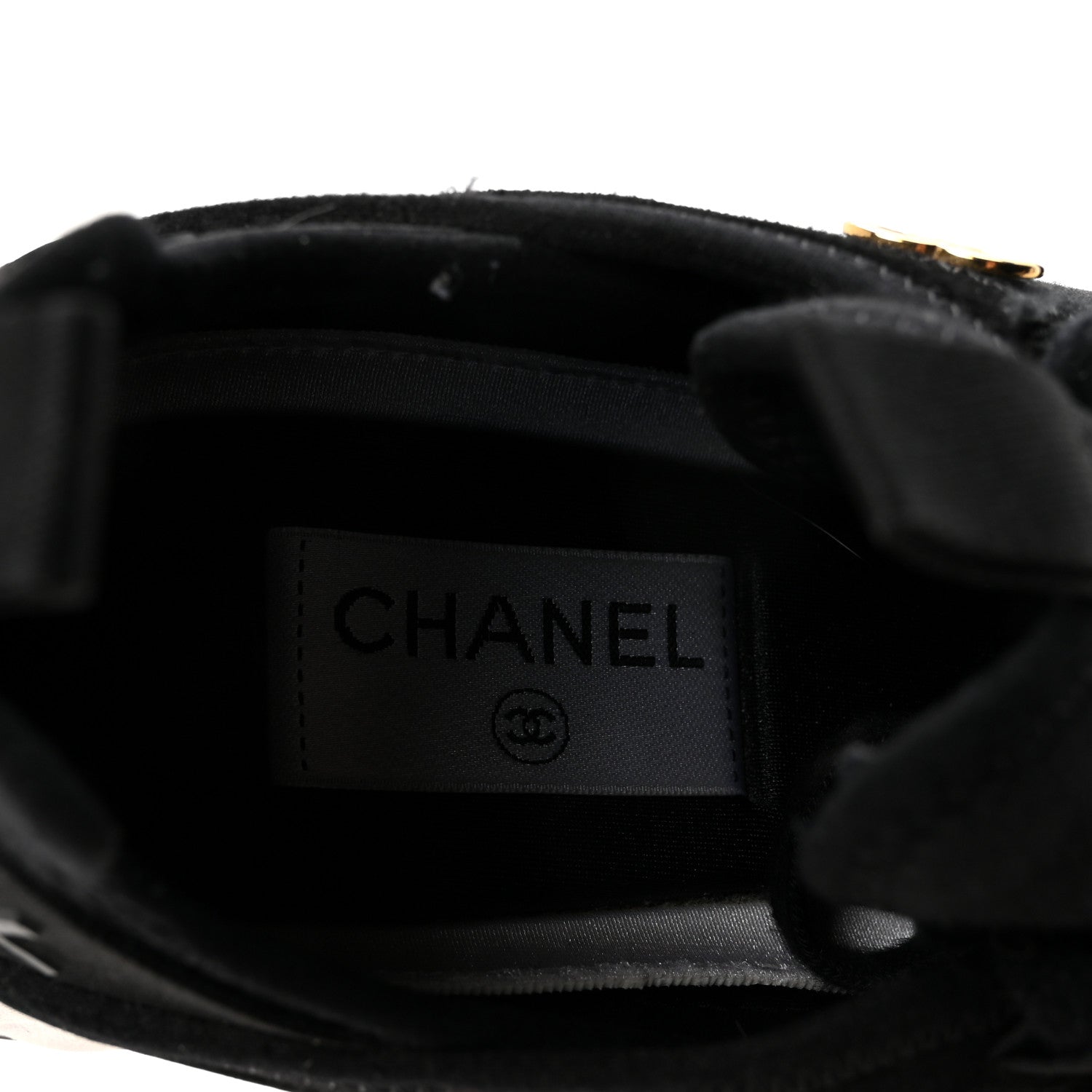 Chanel Velvet Calfskin Mixed Fibers CC Sneakers 38 Black 8 of 10