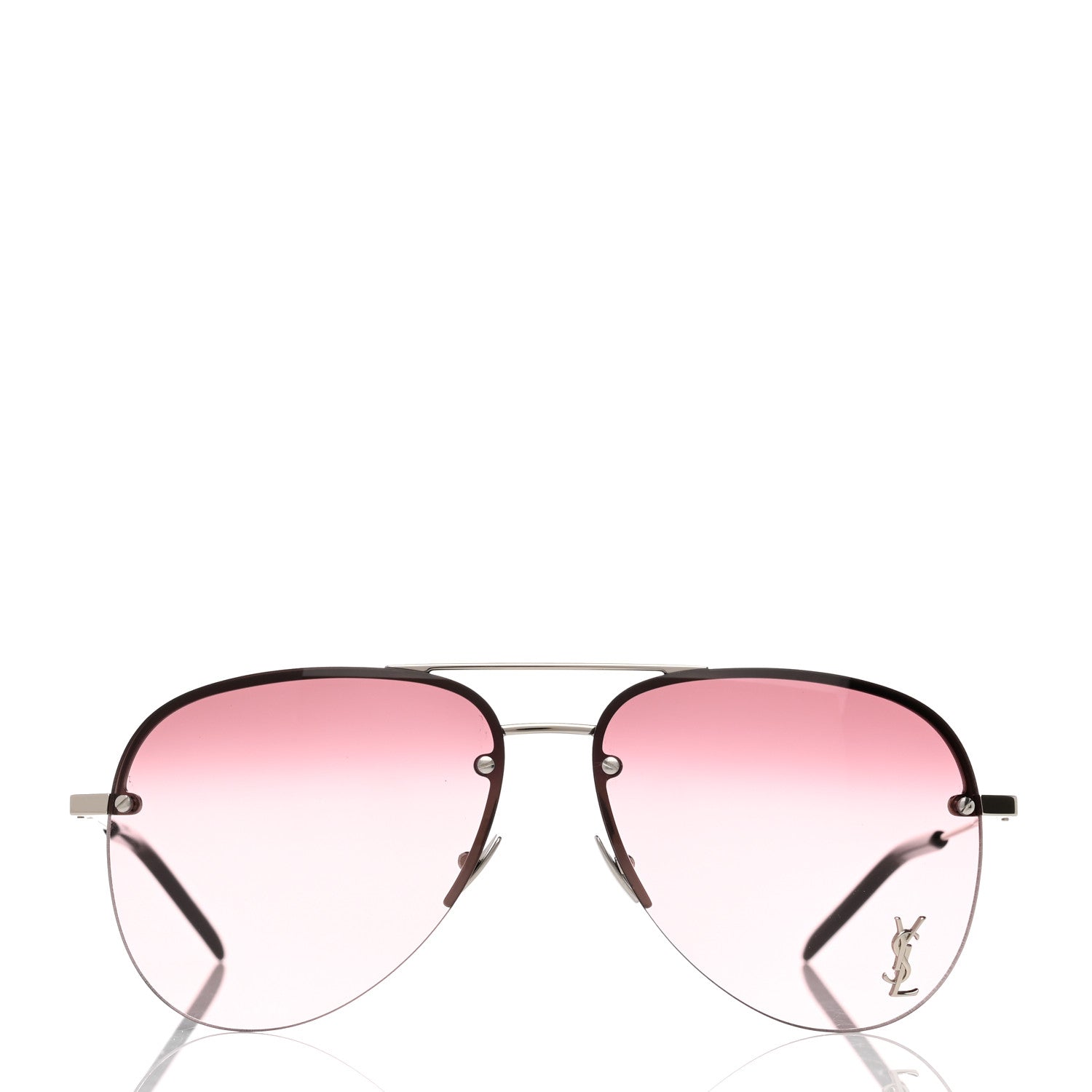 Saint Laurent Metal Aviator Classic 11 Sunglasses Silver Pink 2 of 8