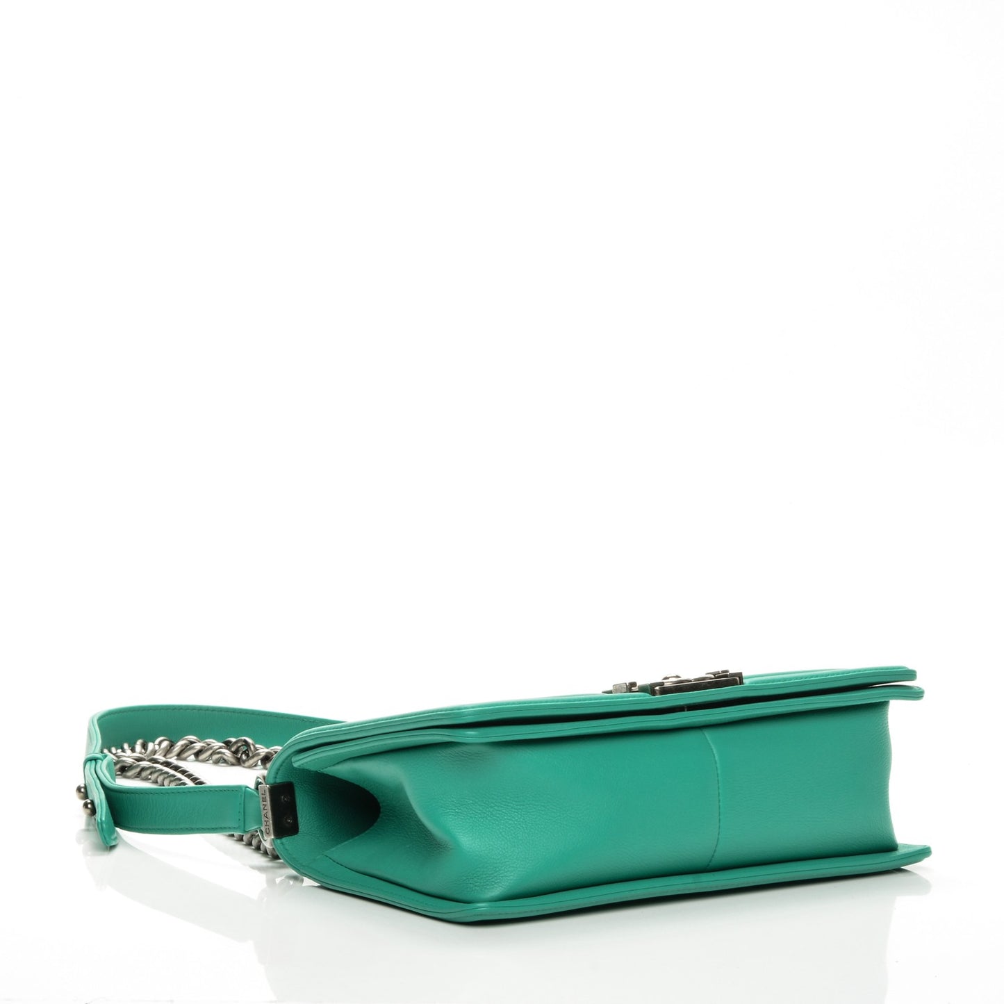 Calfskin Quilted Medium Boy Flap Green