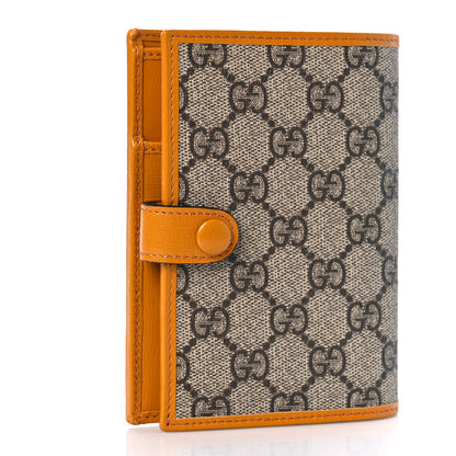 Gucci GG Supreme Monogram Textured Calfskin Retro Interlocking G Passport Case Beige Yellow 3 of 9