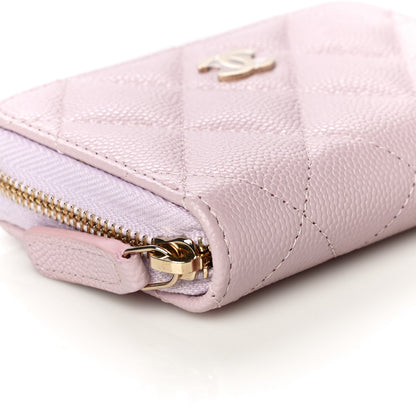 Chanel Caviar Quilted Zip Coin Purse Light Pink 9 of 11