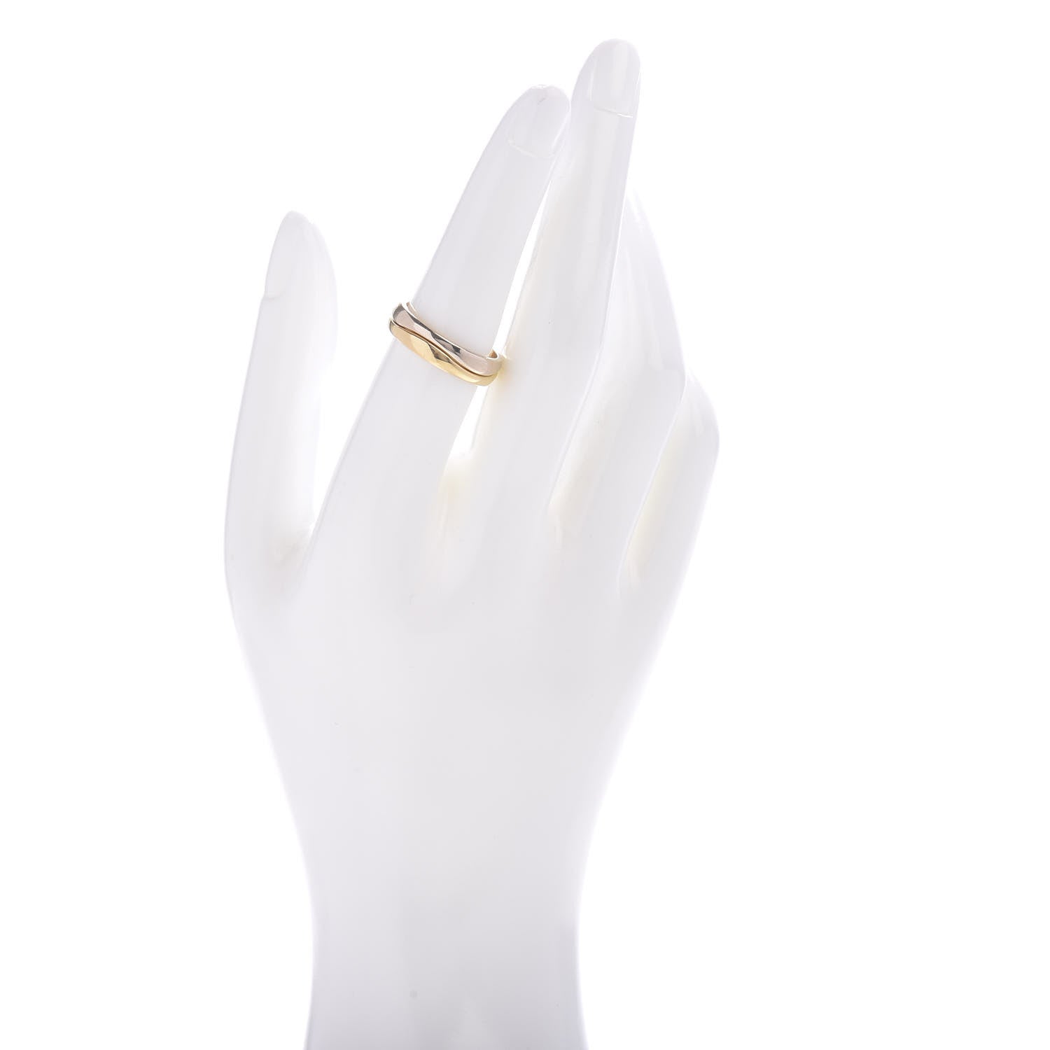 Cartier 18K Yellow White Gold Love Me Band Ring Set of 2 55 7.25 2 of 5