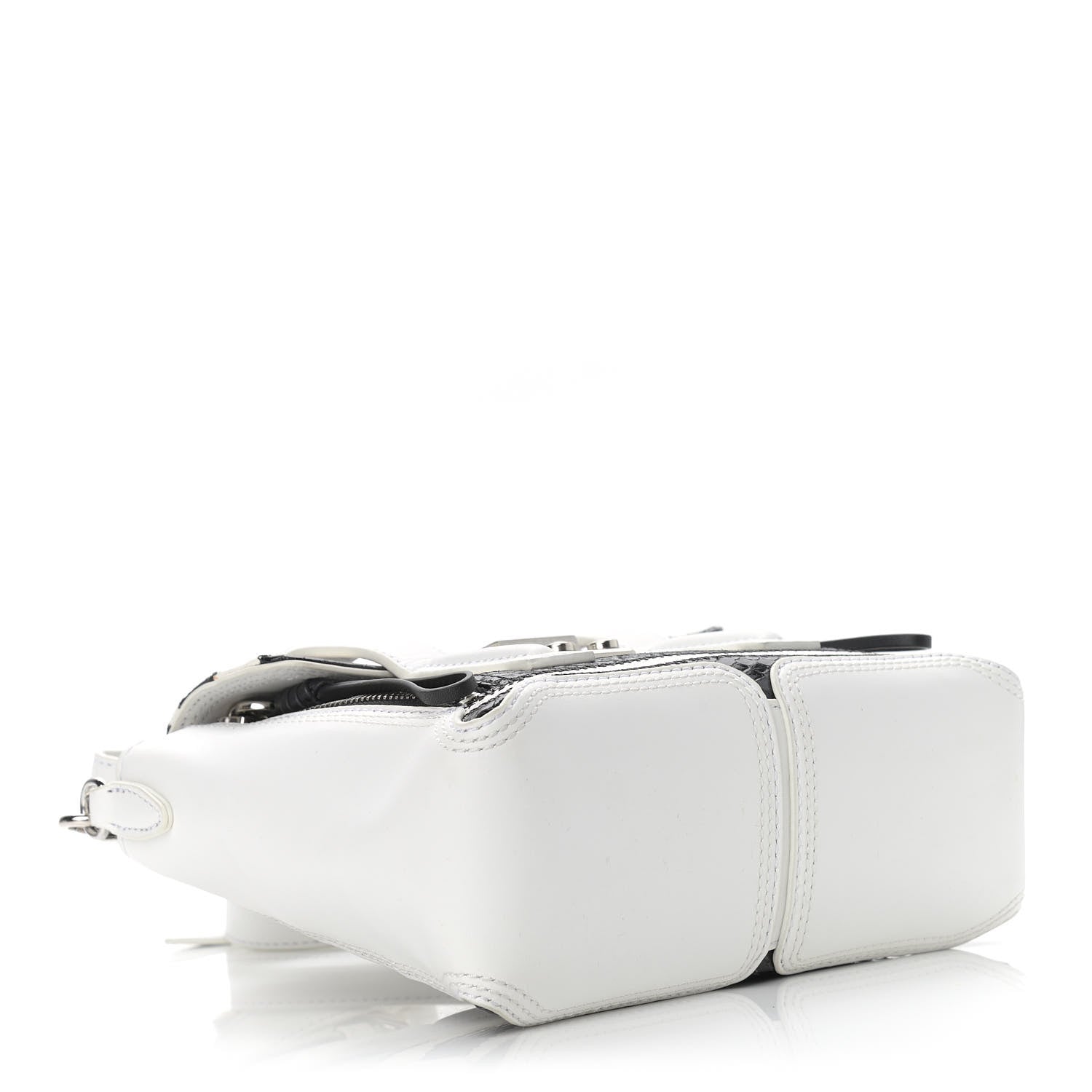 3.1 Phillip Lim Snakeskin Calfskin Mini Pashli Satchel Black White 4 of 13