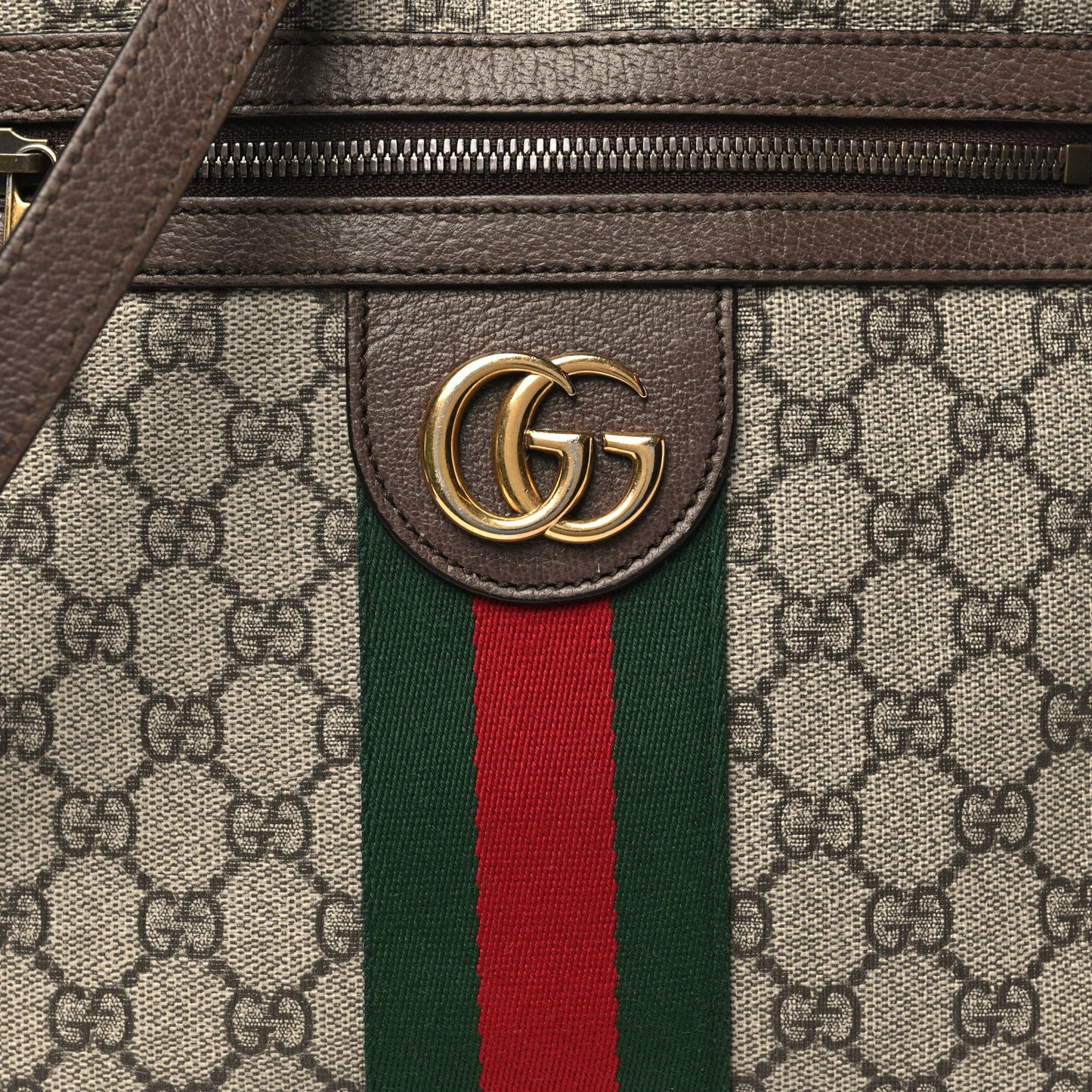 GG Supreme Monogram Web Small Ophidia Messenger Bag Brown