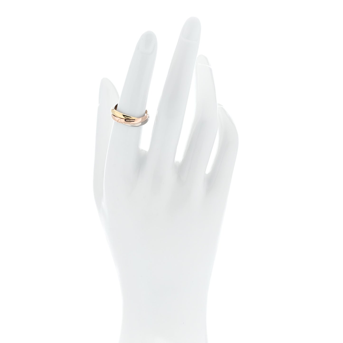 18K Pink Yellow White Gold Small Trinity Ring 52 6