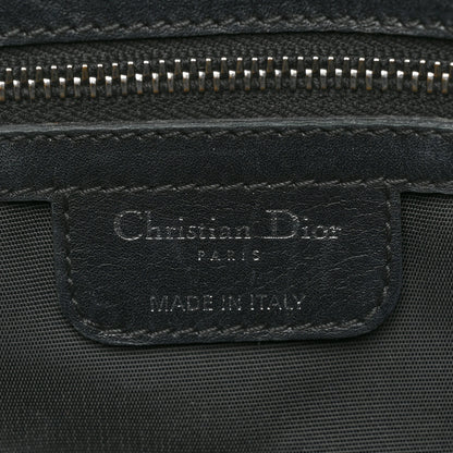Christian Dior Coated Canvas Cannage Large Panarea Wood Tote Black 6 of 19