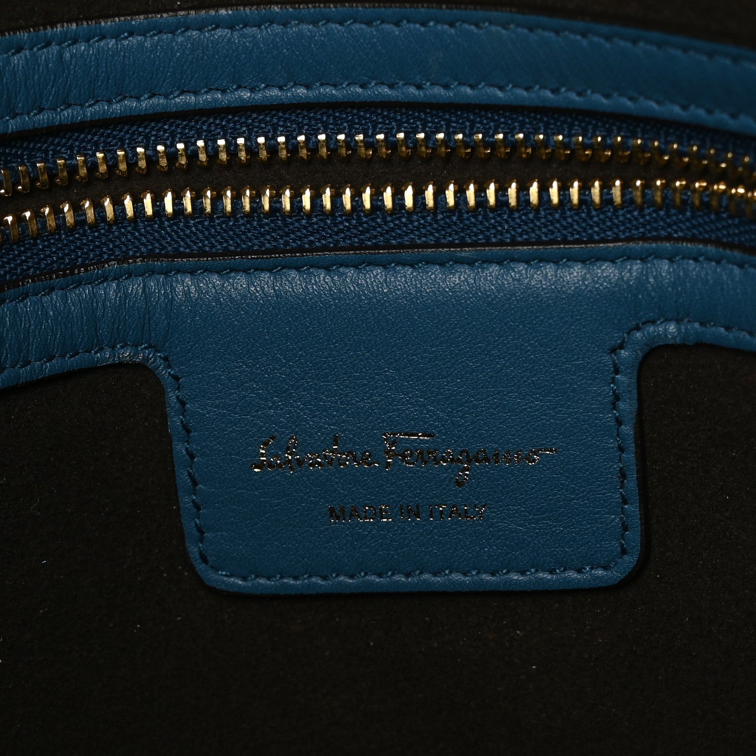 Salvatore Ferragamo Calfskin The Studio Tote Blue 7 of 8