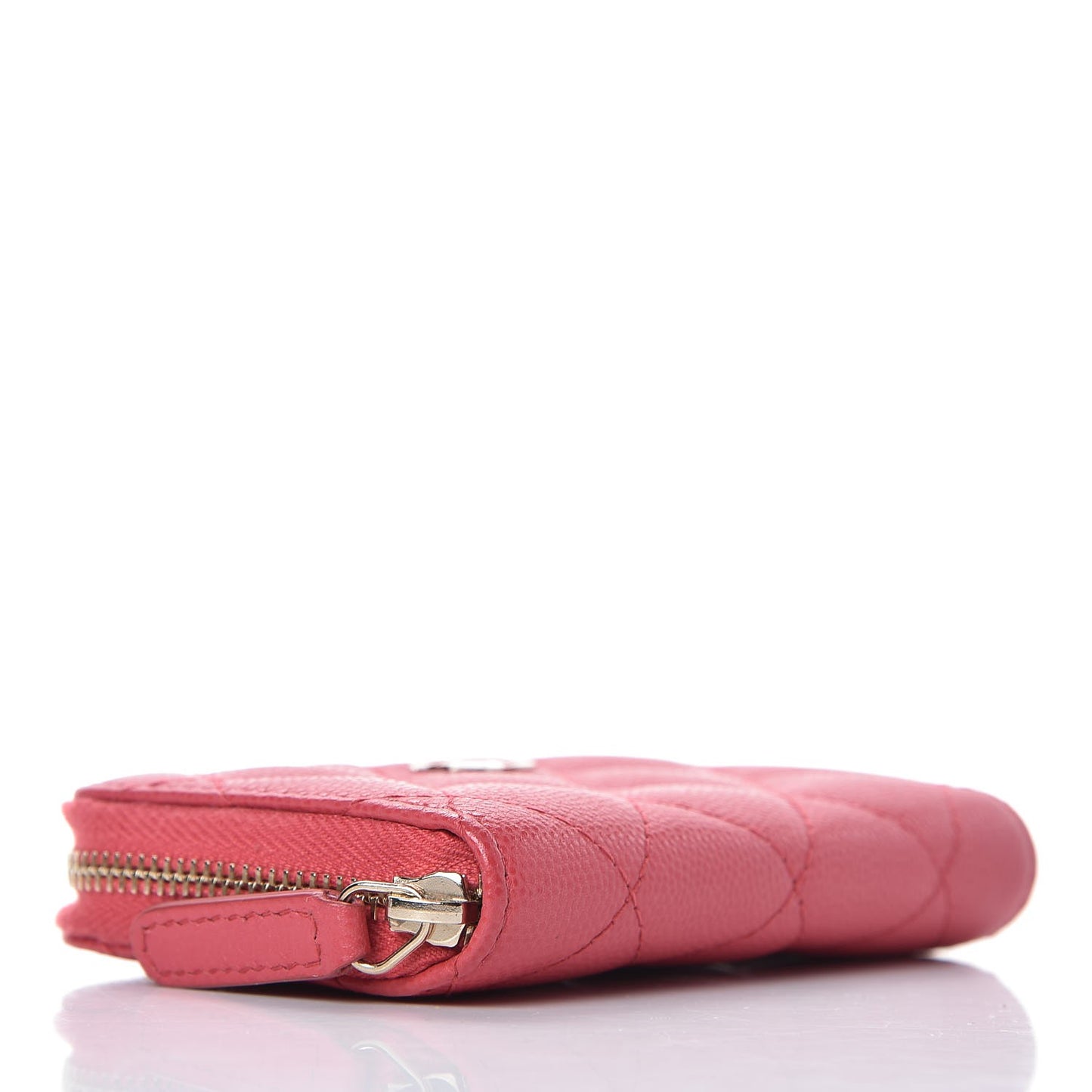 Caviar Quilted Zip Coin Purse Dark Pink