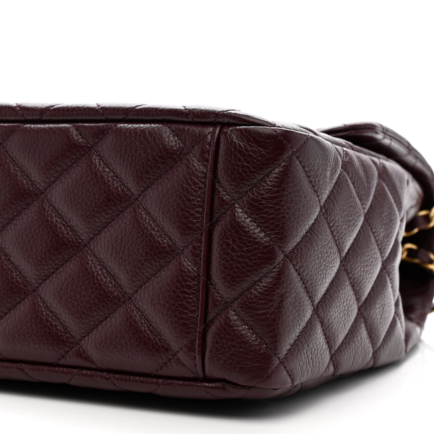 Chanel Grained Calfskin Quilted XXL Travel Flap Bag Burgundy 9 of 10