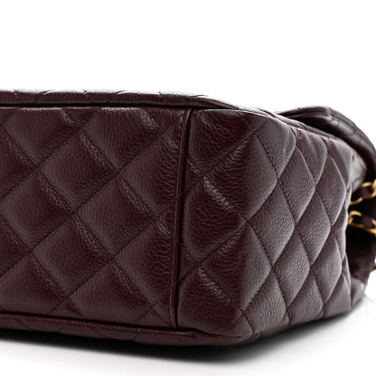 Chanel Grained Calfskin Quilted XXL Travel Flap Bag Burgundy 9 of 10