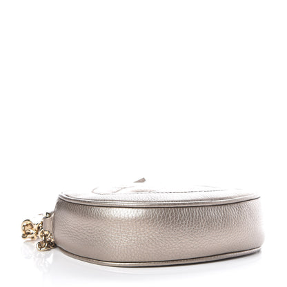 Gucci Metallic Pebbled Calfskin Mini Soho Chain Bag Golden Beige 4 of 9