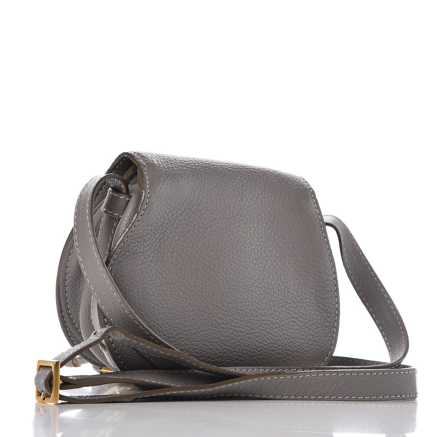 Calfskin Mini Marcie Round Crossbody Bag Cashmere Grey