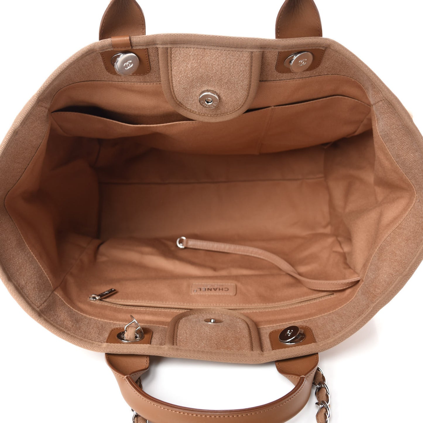 Canvas Sequin Medium Deauville Tote Ecru