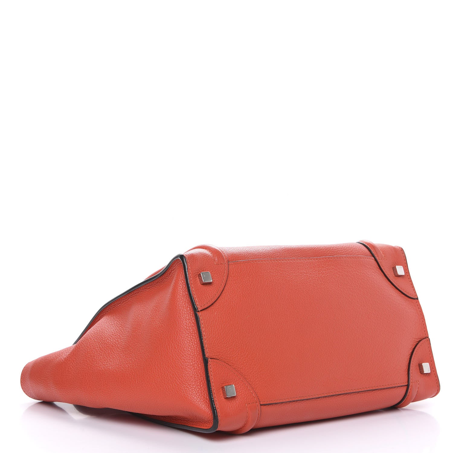 Celine Drummed Calfskin Mini Luggage Coquelicot 4 of 11