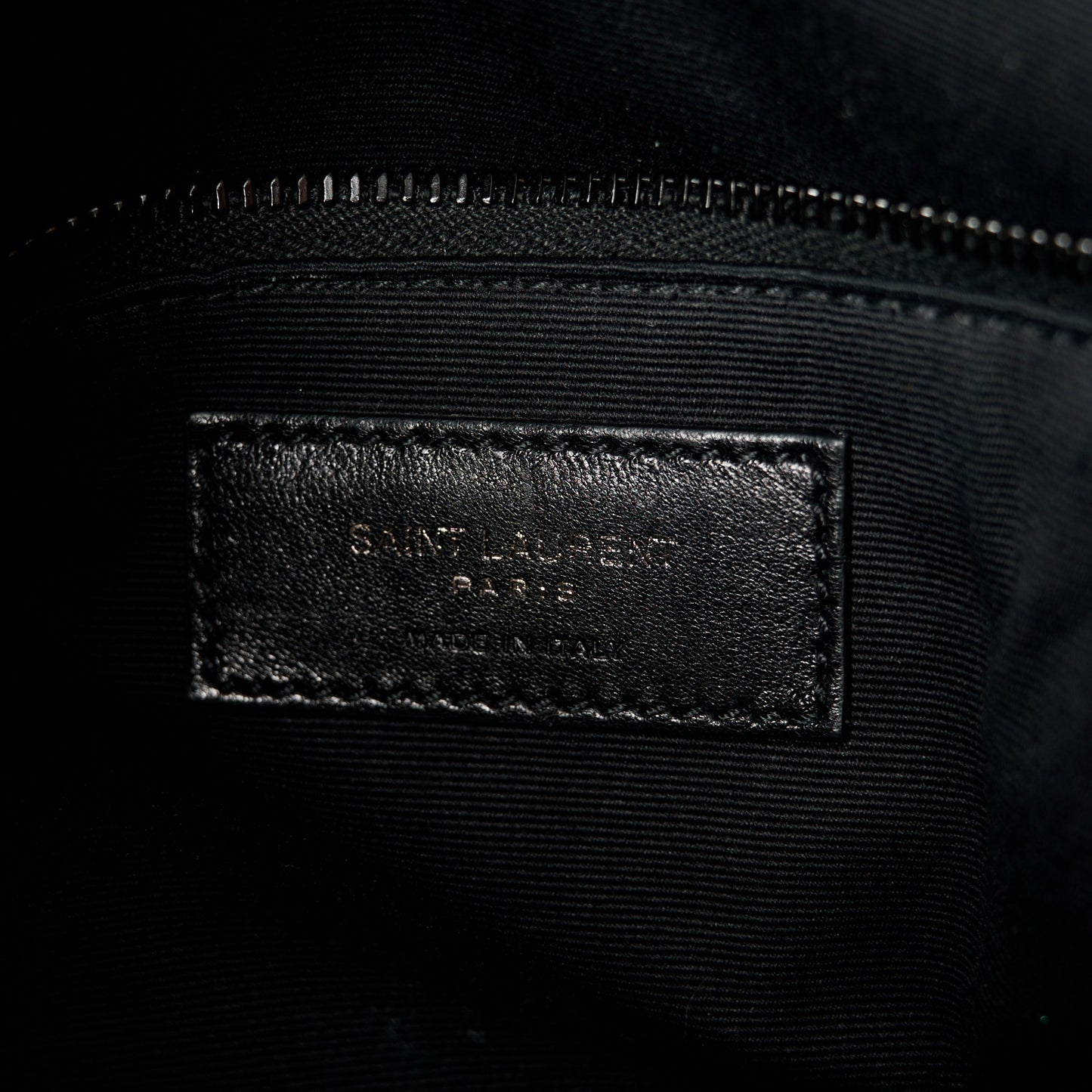 Lambskin Quilted Monogram Monochrome Medium Loulou Puffer Chain Satchel Black