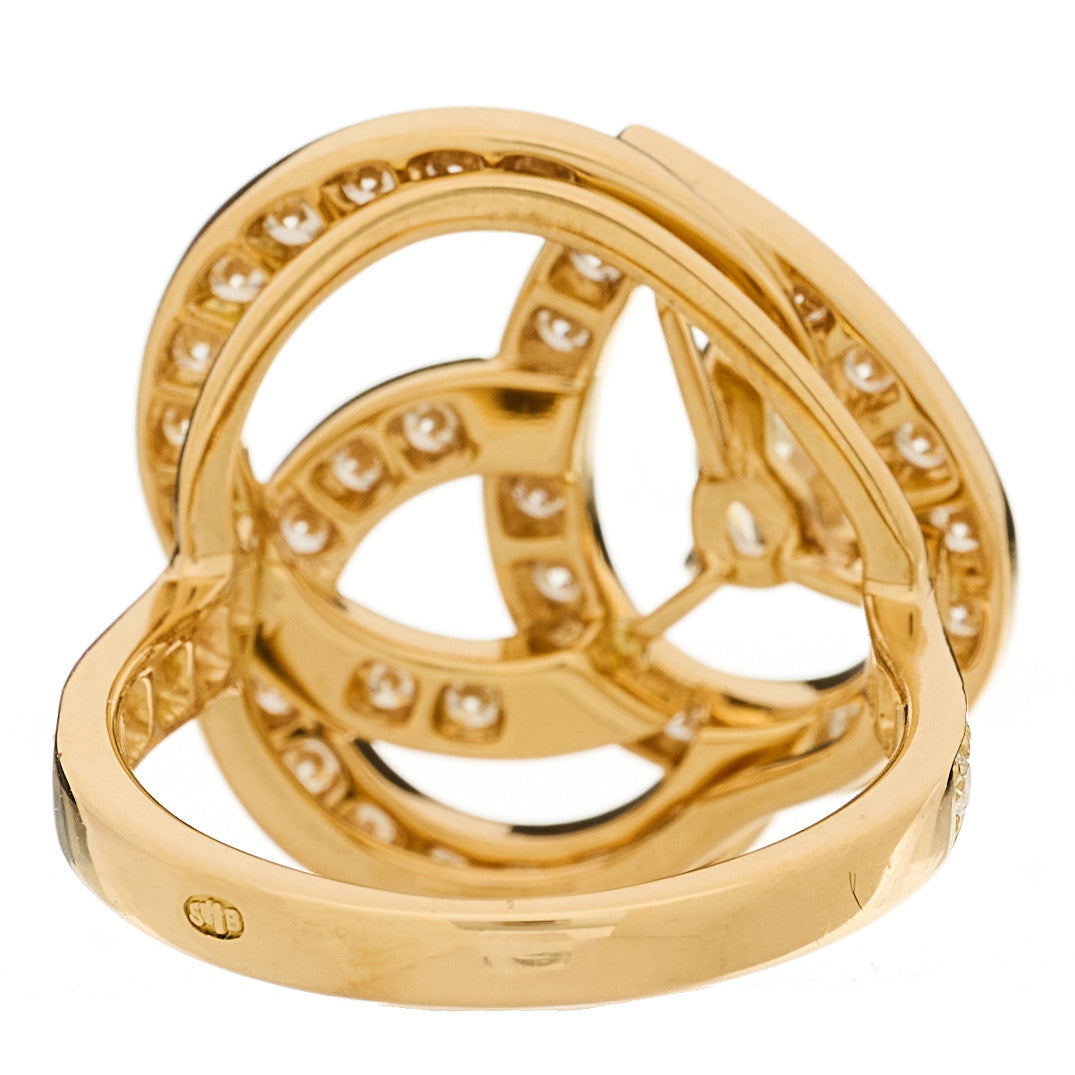 Boucheron 18K Yellow Gold Diamond Ava Deco Ring 49 4.75 4 of 8