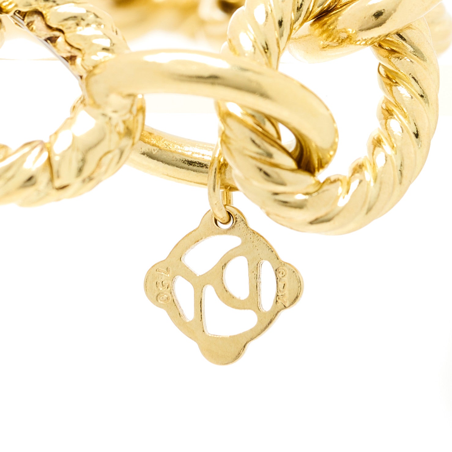 David Yurman 18K Yellow Gold 12mm Large Oval Link Bracelet 3 of 5