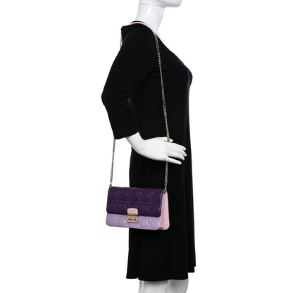 Christian Dior Lambskin Cannage Miss Dior Promenade Pouch Purple Multicolor 2 of 14