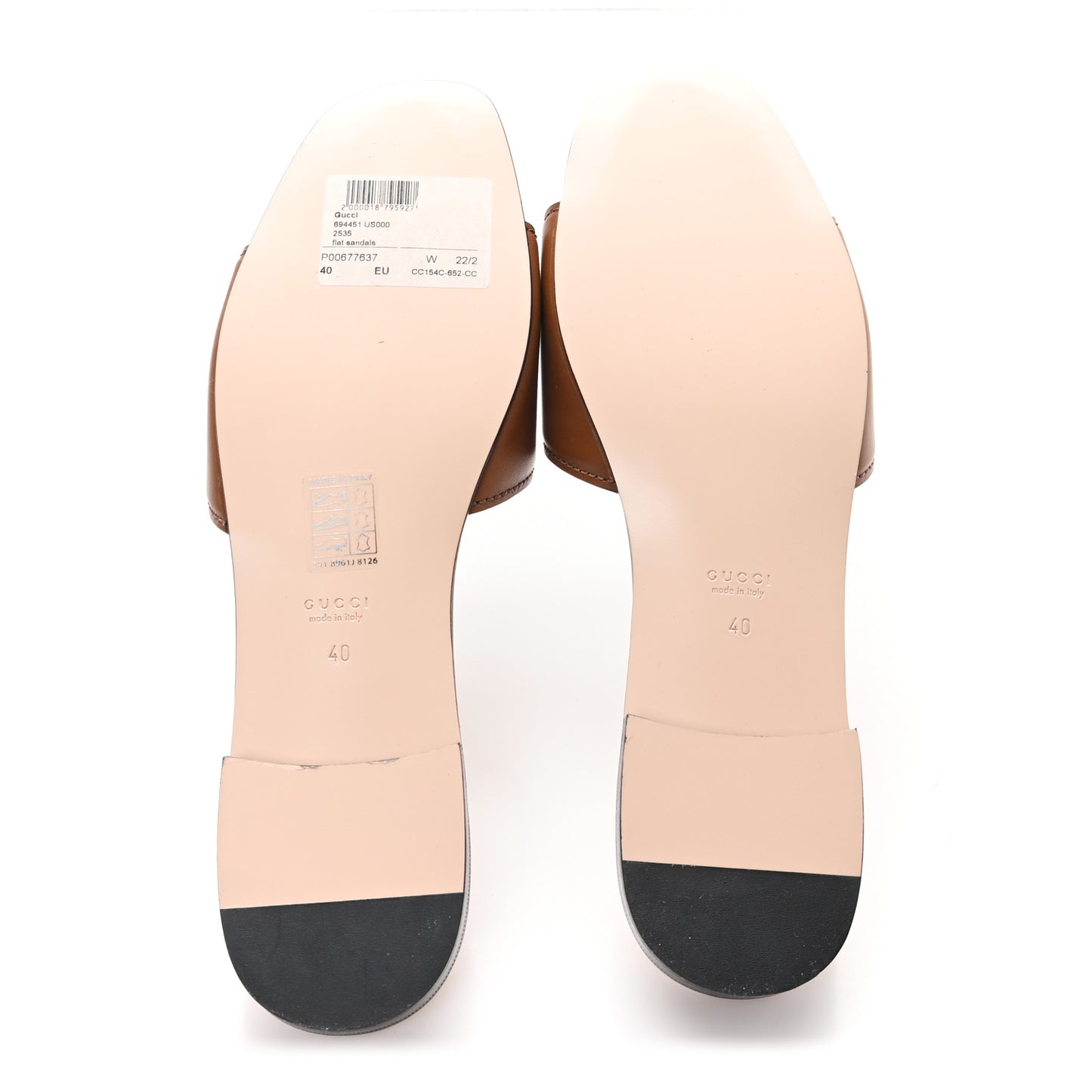 Cosmos Softy Calfskin Interlocking G Cut Out Slide Sandals 40 Cuir