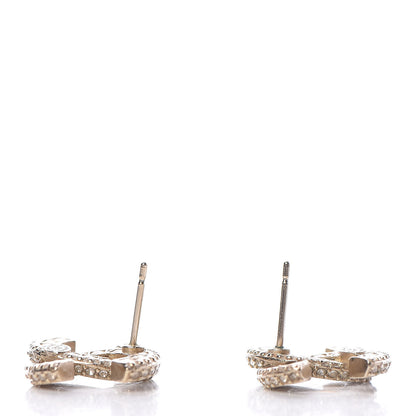Chanel Crystal CC Earrings Light Gold 5 of 7